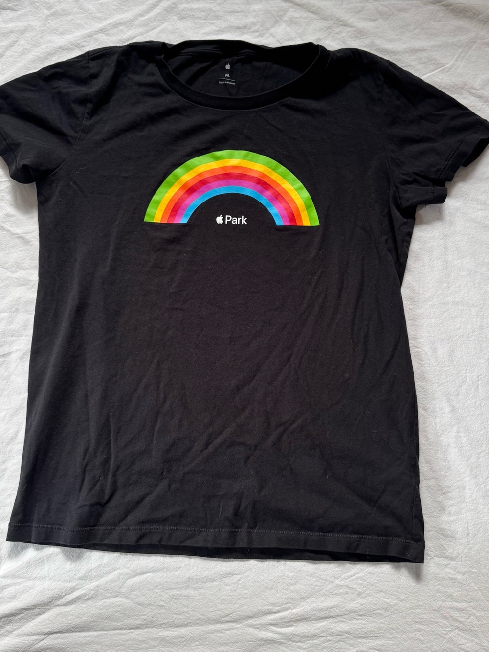 Apple Park Visitor Center Rainbow Tshirt Small California Graphic Tee Black